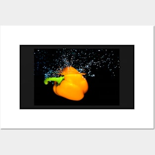 Yellow Pepper Splash 2 Posters and Art